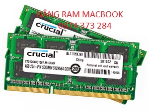 NÂNG CẤP RAM crucial macbook pro