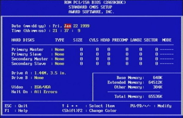 Setup CMOS --