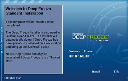 Deep Freeze Standard --